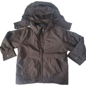 POLO By Ralph Lauren  Size 2 2T Toddler Boy's Windbreaker Brown Full Zip Jacket